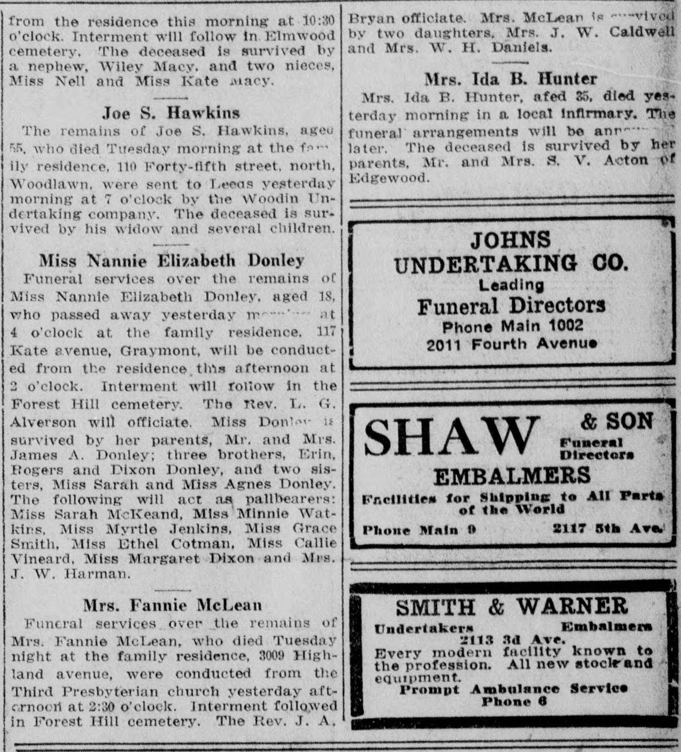 Fannie McLean obituary